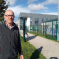 Councillor James MacLaren standing outside Dargavel Primary School